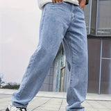 Casual heren denim jeans met losse pasvorm