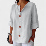 Dames Blouse met Knoopsluiting en Korte Mouwen