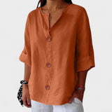Dames Blouse met Knoopsluiting en Korte Mouwen