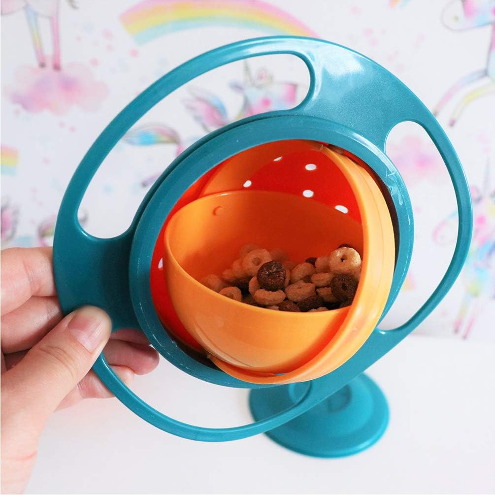 Anti-knoei bakje – 360° draaibare morsbestendige kom, perfect voor baby's en peuters. Voorkomt gemors en maakt zelfstandig eten gemakkelijker.