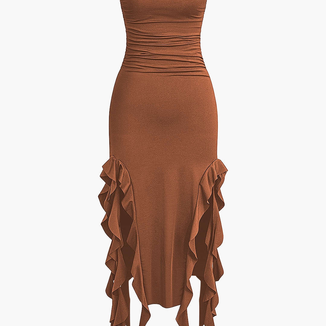 Strapless Maxi Jurk met Ruches