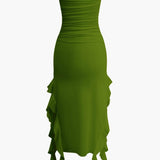 Strapless Maxi Jurk met Ruches