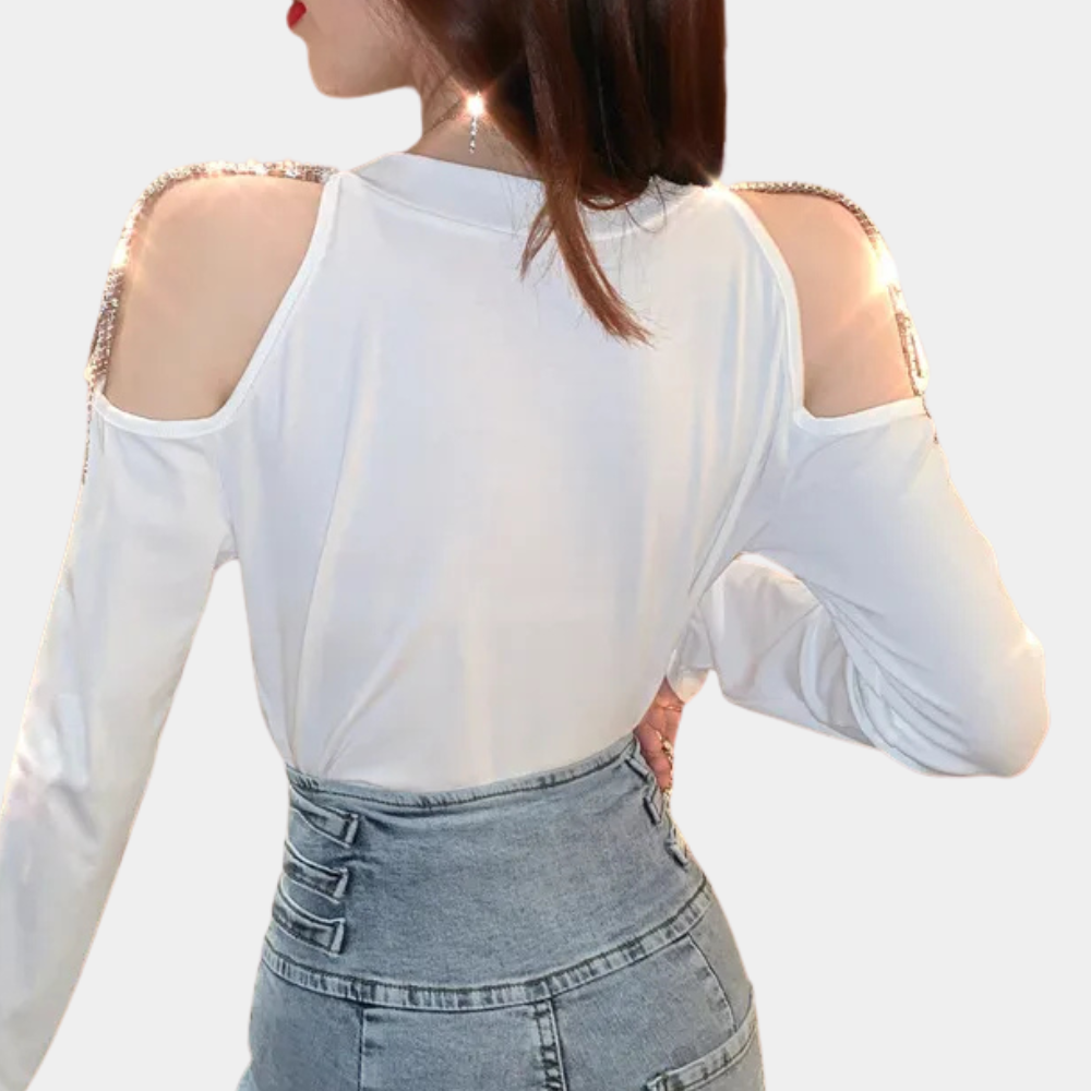 CELINA – Luxe zomers schouderoverhemd voor dames, met elegante pasvorm en lichtgewicht stof perfect voor warme dagen.