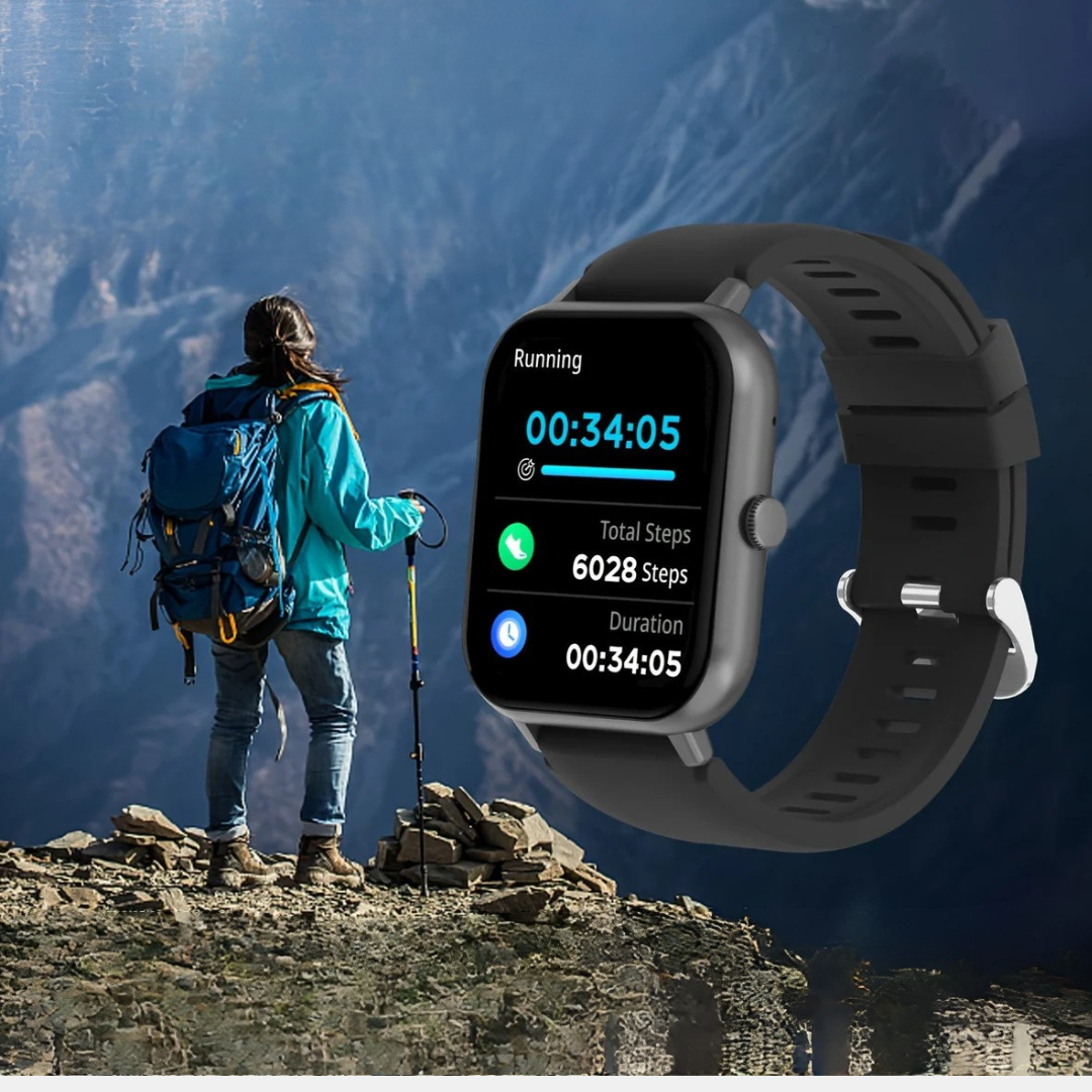LifeTrack touchscreen smartwatch – stijlvolle en multifunctionele smartwatch met hartslagmonitor, stappenregistratie en meldingen voor dagelijks gebruik.