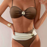 Dames Bikini met Bandeautop en Hoge Taille