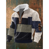 Fleece trui met hoge gevoerde kraag