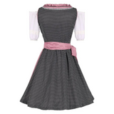 Klassieke Oktoberfest dirndljurk met kanten rand – midi damesjurk met traditioneel Beiers ontwerp, elegante pasvorm en verfijnde details, perfect voor bierfeesten en thema-evenementen.
