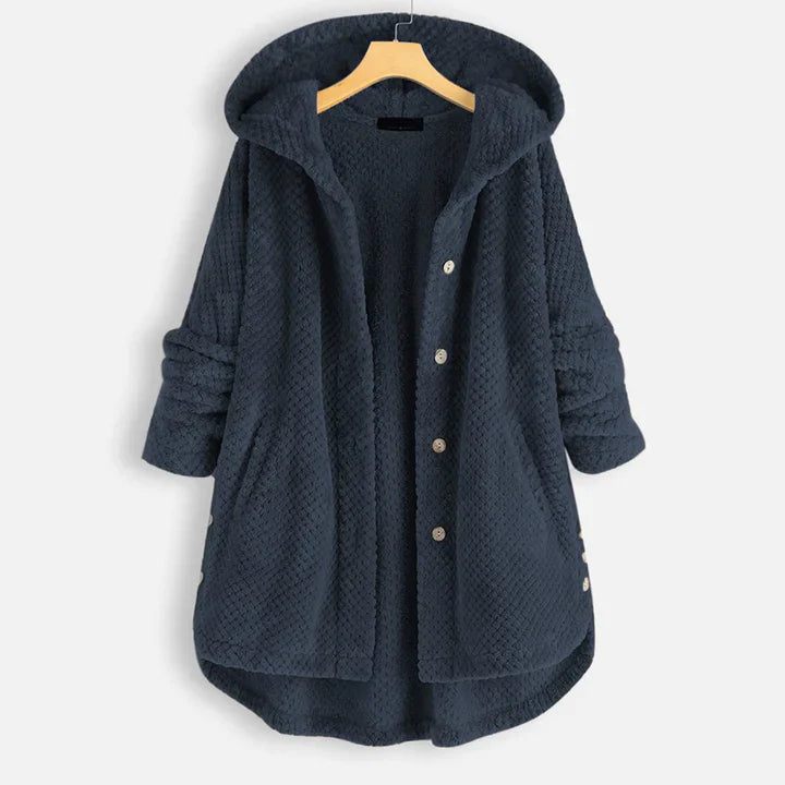 Lydia warme fleece jas voor dames – zachte en elegante jas met comfortabele pasvorm, perfect voor casual winterlooks en buitenactiviteiten.