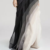 Elegante Gelaagde Maxi Jurk met Chiffon
