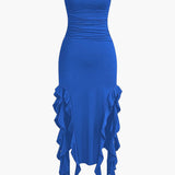 Strapless Maxi Jurk met Ruches
