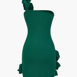 Strapless Mini Jurk met Bloemdetails