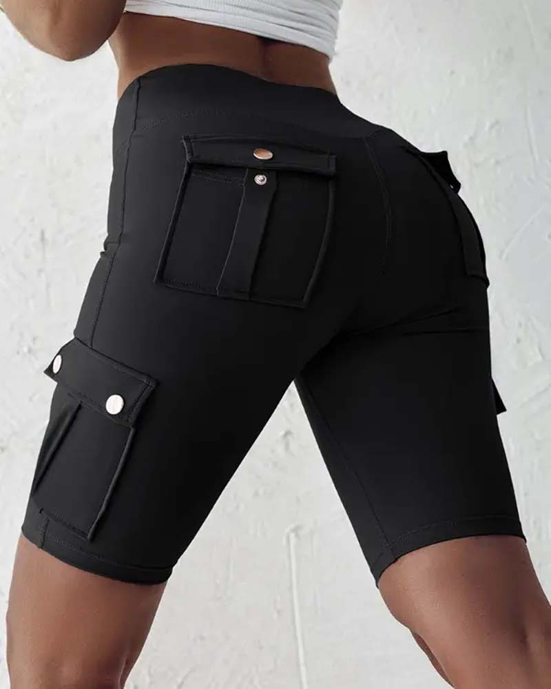 Shorts met hoge taille en zakken van lichte, ademende stof met comfortabele pasvorm en praktisch, stijlvol design.