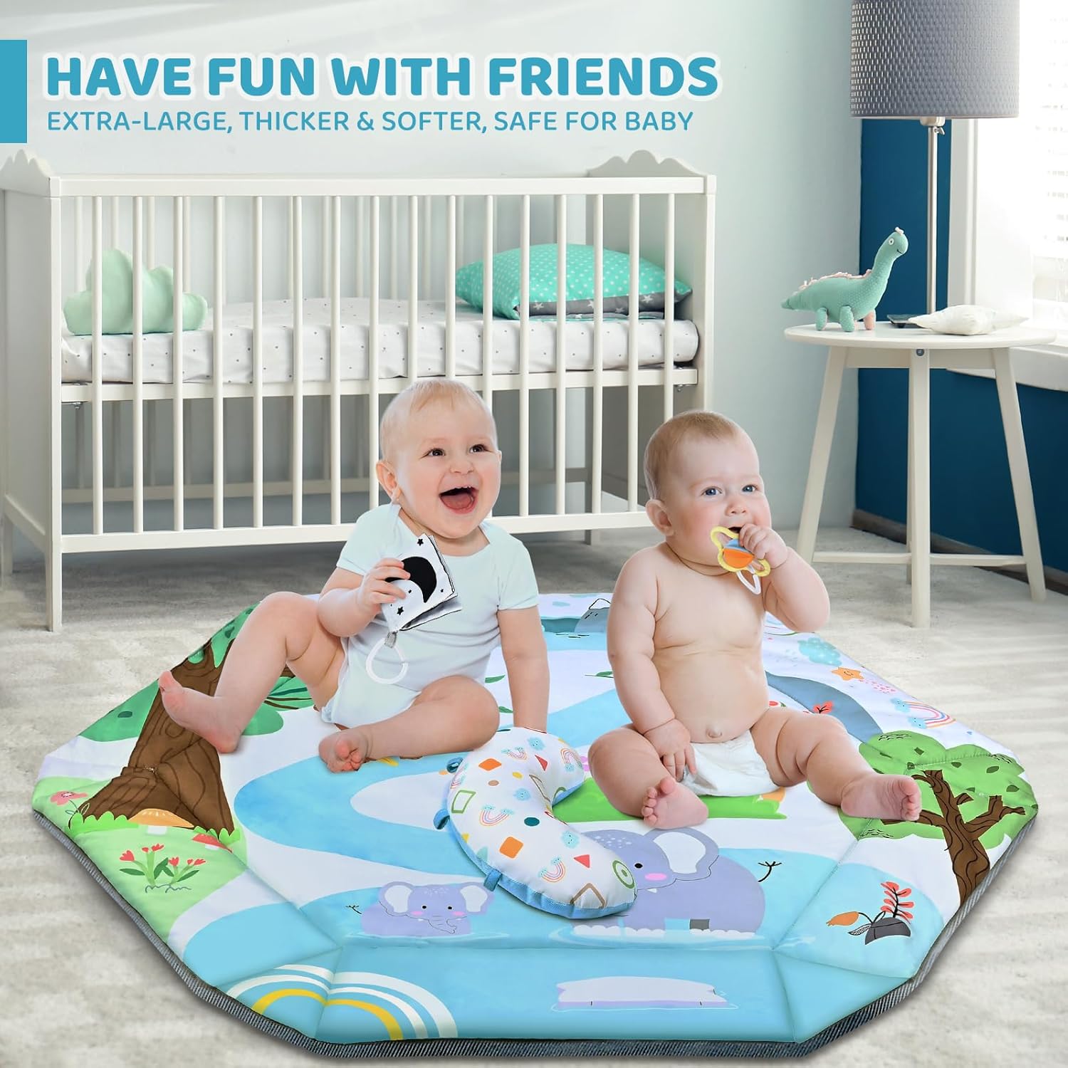 8-in-1 buiktijd speelkleed en ballenbak – kleurrijke baby gym met 6 afneembare speeltjes, wasbare speelmat voor sensorische en motorische ontwikkeling van baby’s en peuters.