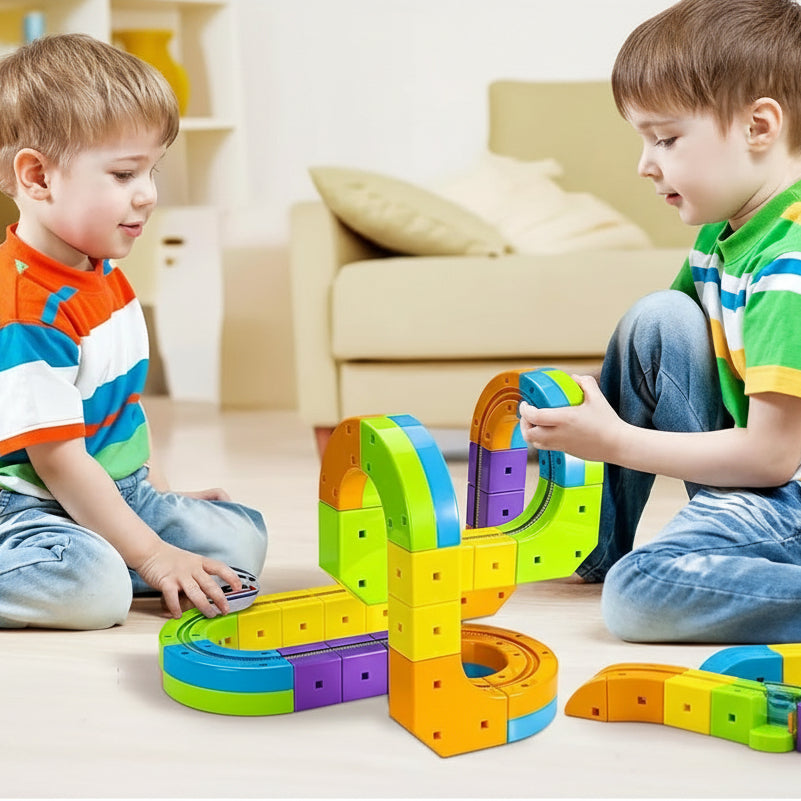 CubeTrain creatieve en interactieve DIY treinbaan – stimuleert motorische vaardigheden, probleemoplossend denken en fantasierijk spel voor kinderen