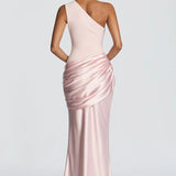One-Shoulder Maxi Jurk met Drapering
