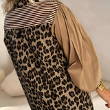 Patchwork Maxi Jurk met Luipaardprint