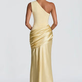 One-Shoulder Maxi Jurk met Drapering