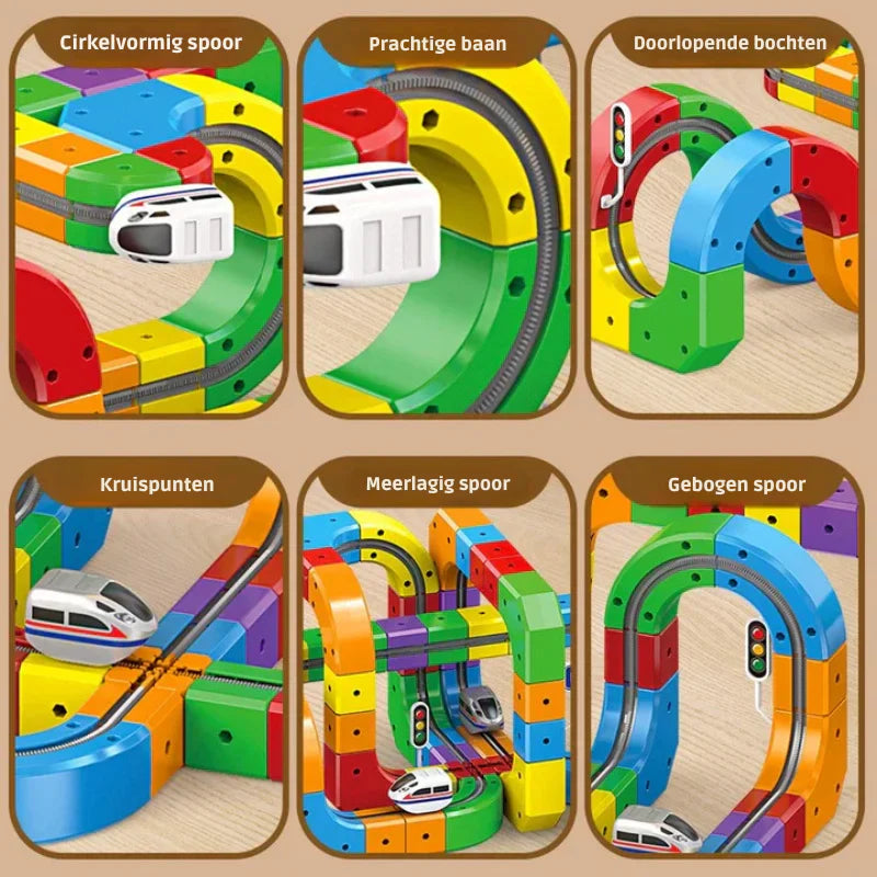 CubeTrain creatieve en interactieve DIY treinbaan – stimuleert motorische vaardigheden, probleemoplossend denken en fantasierijk spel voor kinderen