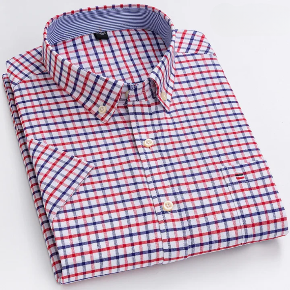 Stefen klassiek katoenen overhemd voor heren – slim-fit met stijlvol patroon, ademend en comfortabel, ideaal voor werk, casual of feestelijke gelegenheden.