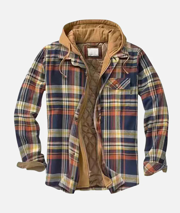 Leon heren jas met ruitpatroon en capuchon in diverse kleuren – warme voering, waterafstotend materiaal en comfortabele pasvorm voor koude dagen.