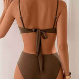 Dames Bikini met Bandeautop en Hoge Taille