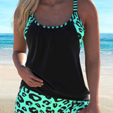 Dames Tankini met Dierenprint en Brede Bandjes