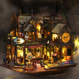 Betoverend Boekenhuis 3D houten puzzel met magische LED-verlichting – educatief en creatief speelgoed dat motoriek en fantasie stimuleert bij kinderen.