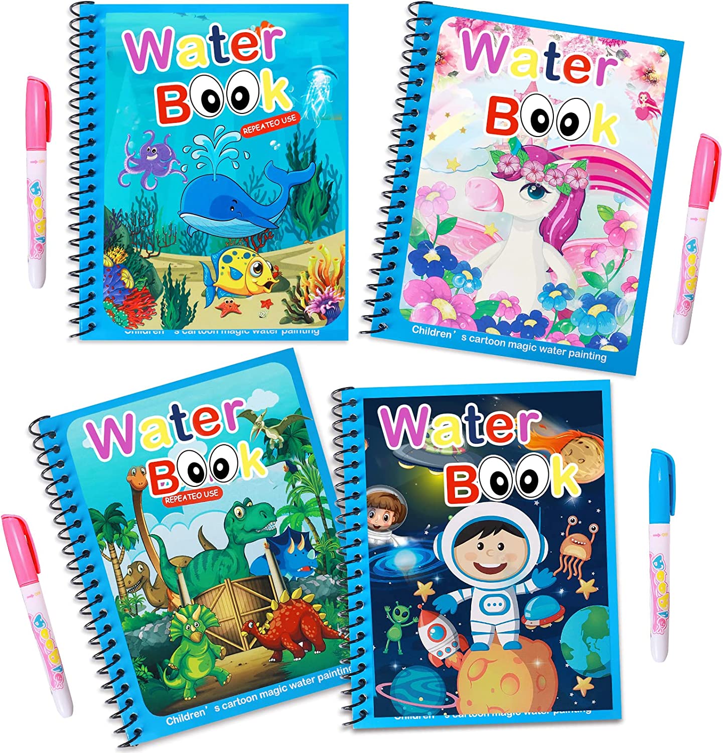 Magic Water Book herbruikbaar kleurboek voor kinderen – creatief en educatief waterkleurboek dat tekenen zonder rommel mogelijk maakt, ideaal voor eindeloos speelplezier.
