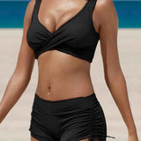 Dames Bikini met Overslagtop en Zwemshort
