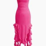 Strapless Maxi Jurk met Ruches