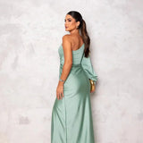 One-Shoulder Maxi Jurk met Drapering
