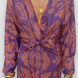 Maxi Jurk met Barokprint en V-Hals