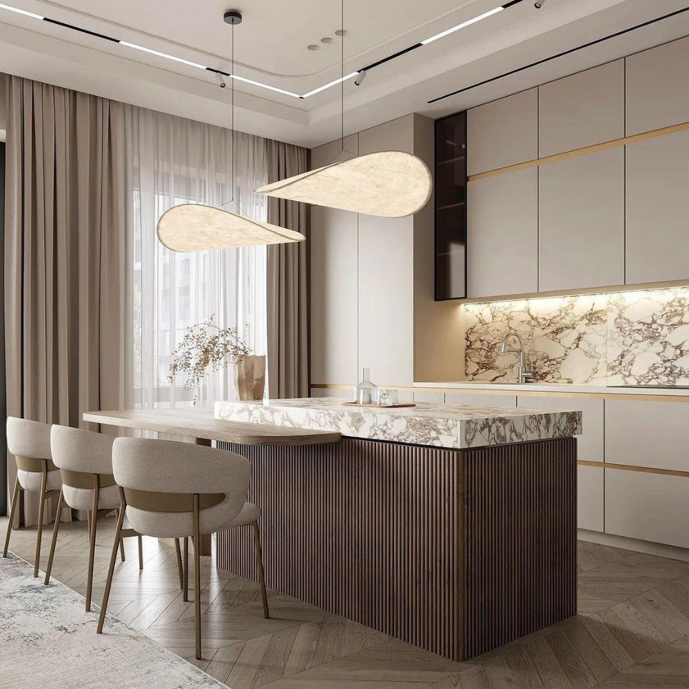 Design Hanglamp Japandi – luxe boho plafondlamp in natuurlijke tinten, hoogwaardig materiaal en moderne stijlvolle verlichting voor elk interieur.
