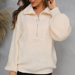 Casual dames sweater met halve rits, comfortabel en stijlvol voor dagelijks gebruik.