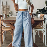 Dames broek met wijde pijpen en trekkoord