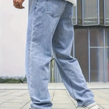 Casual heren denim jeans met losse pasvorm