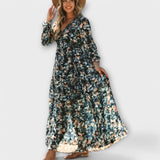 Dames Maxi Jurk met Bloemenprint en V-Hals