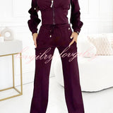 Tweedelige Lounge Set met Ritsvest en Wijde Broek