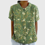 Dames blouse met bloemenprint en korte mouwen
