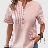 Dames blouse met plooidetails en korte mouwen