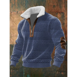 Fleece trui met hoge gevoerde kraag