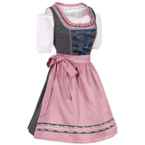 Klassieke Oktoberfest dirndljurk met kanten rand – midi damesjurk met traditioneel Beiers ontwerp, elegante pasvorm en verfijnde details, perfect voor bierfeesten en thema-evenementen.