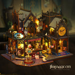 Betoverend Boekenhuis 3D houten puzzel met magische LED-verlichting – educatief en creatief speelgoed dat motoriek en fantasie stimuleert bij kinderen.