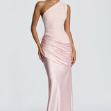 One-Shoulder Maxi Jurk met Drapering