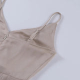 Maxi Jurk met V-Hals en Hoge Split
