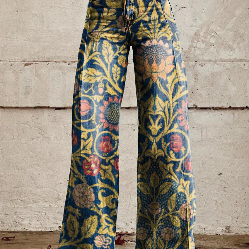 NOLI damesbroek – vrolijke broek met vintage vibe, comfortabele pasvorm en modieuze print voor een speelse en stijlvolle look.