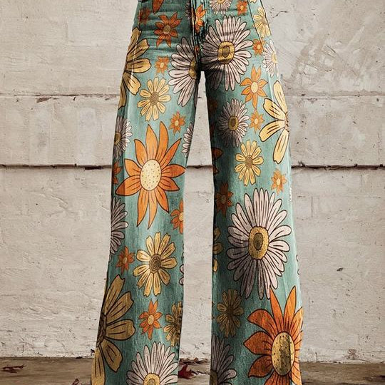 NOLI damesbroek – vrolijke broek met vintage vibe, comfortabele pasvorm en modieuze print voor een speelse en stijlvolle look.