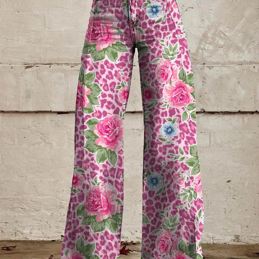 NOLI damesbroek – vrolijke broek met vintage vibe, comfortabele pasvorm en modieuze print voor een speelse en stijlvolle look.