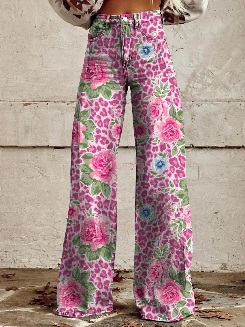 NOLI damesbroek – vrolijke broek met vintage vibe, comfortabele pasvorm en modieuze print voor een speelse en stijlvolle look.