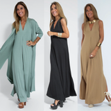 Casual Maxi Jurk met Losse Pasvorm en Mouwloos Design